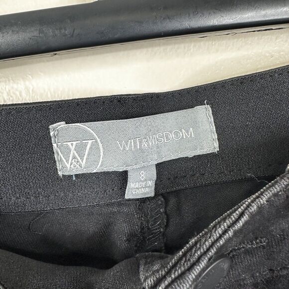 NEW Wit Wisdom Ab-solution Jeans Sz 8 High Waist Slim Straight Crop Washed Black - Picture 5 of 10